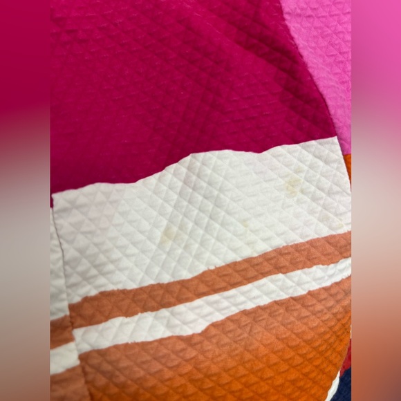 Diane Von FurstenbergCotton Abstract Skirt Pink Red White Size 8 (Stains Shown) - Picture 2 of 5